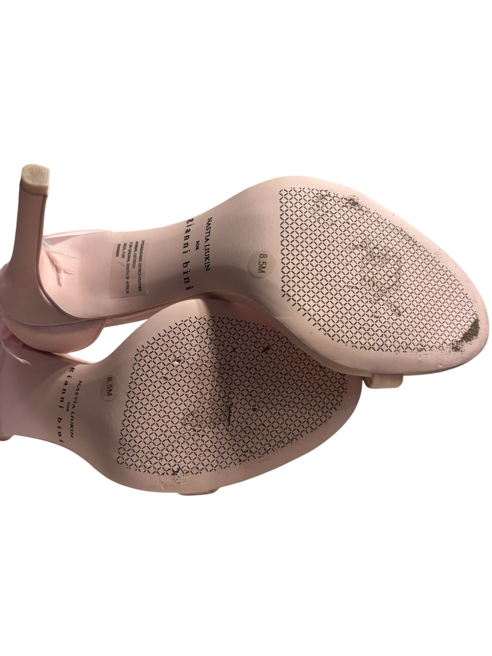 Gianni Bini Light Pink Feathered Heels - Nastia Liukin For Gianni Bini Size 8.5M - Picture 9 of 10